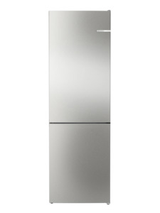 Bosch Series 4 Free-standing Fridge-Freezer with freezer at bottom, Brushed stee&hellip;