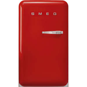 Refrigeration: SMEG FAB10 50's Style Retro Mini Bar Left Hand Hinge 135L Red