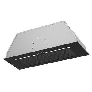 Appliances: XIT 75cm Undermount rangehood - Black Glass