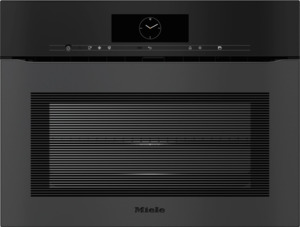 Wall Ovens: Miele H7840 BMX Handleless Obsidian Black Oven