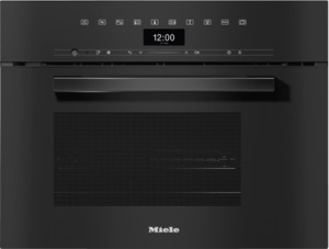 Wall Ovens: Miele DGM 7440 PureLine Obsidian Black Steam Oven with Microwave