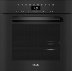 Wall Ovens: Miele DGC 7460 HC Pro VitroLine Obsidian Black Combi Steam Oven