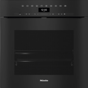 Single Wall Ovens: Miele H7464 BPX  Handleless Artline Obsidian Black Pyrolytic Oven