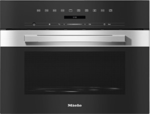 Combi Microwave Wall Ovens: Miele M7244 TC Vitroline CleanSteel Built-In Microwave Oven