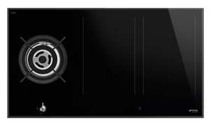 SMEG Classic Hybrid Cooktop 90cm (1 Wok Gas Burner + 4 Zone Induction)