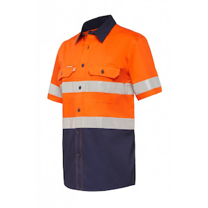 Shirts Polos: Y07735 Hard Yakka Koolgear Hi Vis Two tone Taped Vented S/S Shirt
