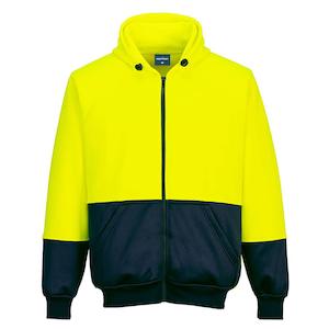Hoodies Jumpers: B327 Portwest Hi-Vis Contrast Zipped Class D Hoodie