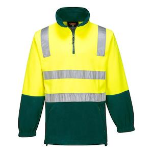 Hoodies Jumpers: MF215 Portwest Hi-Vis Contrast 1/4 Zip Polar Fleece