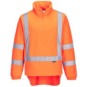Hoodies Jumpers: TM601 Portwest TTMC-W17 Hi-Vis X Back 1/4 Zip Polar Fleece