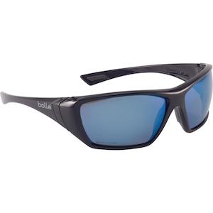 Glasses: 1652618 Bolle Hustler Blue Mirror Polarised Safety Glasses