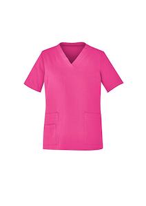 Healthcare: CST250US BIZ Care Pink V Neck Scrub Top
