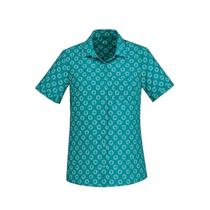 Healthcare: CS948LS Womens Easy Stretch Daisy Print Short Sleeve Shirt
