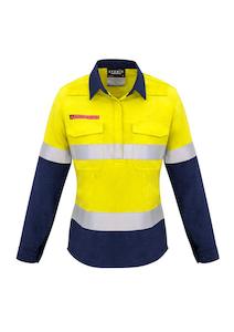 Syzmik: ZW131 Syzmik Womens FR Closed Front Hooped Taped Spliced Shirt