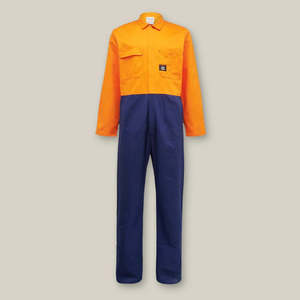 NOD1HV Day Only Cotton Hi-Vis Dome Front Overall