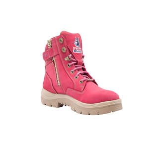 Work Boots: 512761 Steel Blue Southern Cross Zip Ladies No Scuff