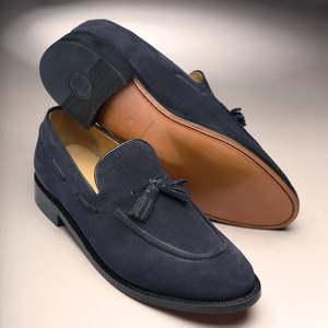 Corporate Executive: Samuel Windsor Prestige Tasselled Navy Suede Loafer Shoe