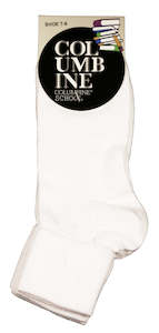 Girls Socks: White Cotton Socks Turn Over Top (TOT) 3 Pair Pack