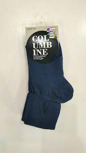 Girl: Navy Cotton Socks- Turn Over Top (TOT) -3 Pair Pack