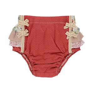 Red Dot Frilly Bottom Nappy Cover
