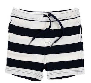 Korango: Striped Cotton Short - Navy