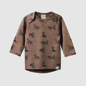 Merino Long sleeve Tee- Foxy Print