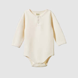 Nature Baby: Waffle Henley Long Sleeve Bodysuit
