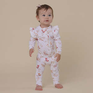 Baby Bodysuits: Butterfly Organic Snugglesuit Convertible Romper with Frill