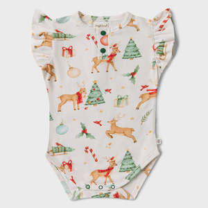 Prancer & Friends Short Sleeve Bodysuit with Frill
