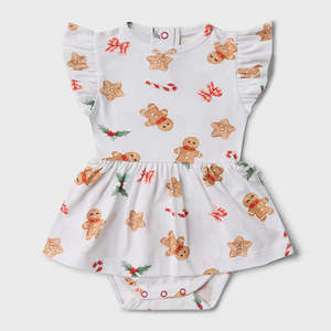 Gingerbread Short Sleeve Organic Dress