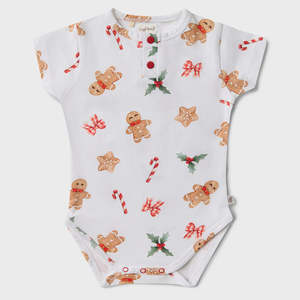 Gingerbread Short Sleeve Organic Bodysuit