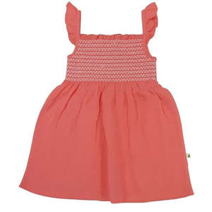 Girls Dresses: Smock Dress-Apricot Blush