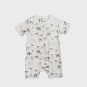 Sleepwear: Short Sleeve Zip Suit