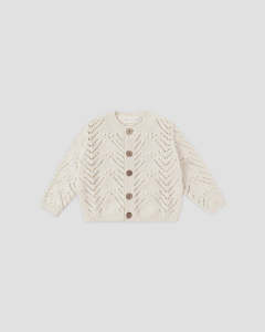 Knitwear Sweatshirts: Scalloped Cardigan-Natural