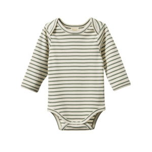 Clothing: Short Sleeve Bodysuit - Nettle Sailor Stripe