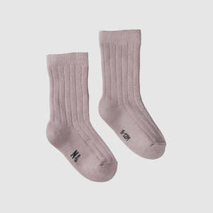Clothing: Organic Cotton Rib Socks - Lilac