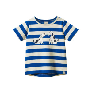 Tops Tees: River Tee - Dog Walk Blue Print