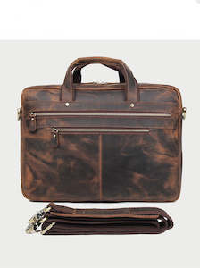 Bag: Men's Genuine Leather Crossbody Bag , 17.3" Laptop Bag, Briefcase TC389R | TOUCHANDCATCH NZ