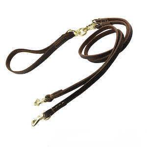 Pets Animals: Genuine Leather Double Lead 1.2 Metre | TOUCHANDCATCH NZ