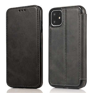 Mobile Phones: Vegan Leather iPhone Case Black Color 11 | TOUCHANDCATCH NZ