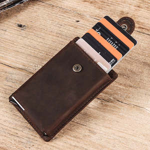 Mens Wallets: Genuine Leather RFID Pop-up Card Case TC340 | TOUCHANDCATCH NZ