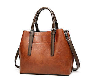 Women's Vegan Leather HandBag, Crossbody Bag TC1015 Brown | TOUCHANDCATCH NZ