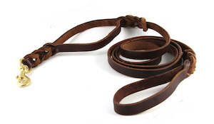 Genuine Leather Double Handle Dog Lead 1.8M | TOUCHANDCATCH NZ