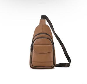 Genuine Leather Bumbag, Waist Bag, Chest Bag Brown Color TC647 | TOUCHANDCATCH NZ