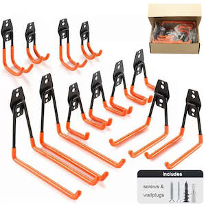 Home Living: 8-Pack Garage Double Hooks Set Orange 211  | TOUCHANDCATCH NZ
