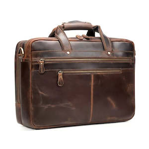 Briefcase: Men's Genuine Leather Crossbody Bag , 17.3" Laptop Bag, Briefcase TC4389 | TOUCHANDCATCH NZ