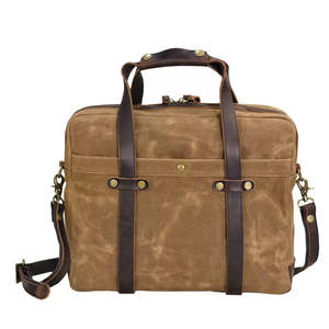 Tote Bags: Waxed Canvas Crossbody Bag, 15.6 Inch Laptop Bag TC5179 | TOUCHANDCATCH NZ