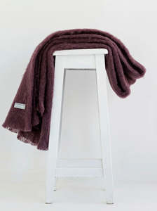 windermere mohair blanket - mulberry