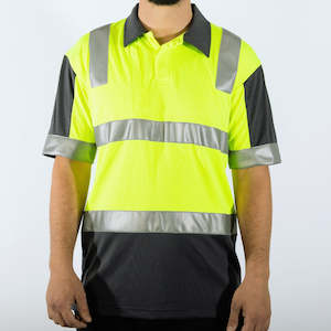 Hi Vis Polo Shirt: Overtime Short Sleeve Hi Vis Polo - Yellow