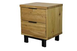 Solid Oak Bedside Cabinet, 2 Drawers