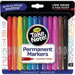 Crayola: Crayola Take Note Permanent Markers Fine Point 12Pk
